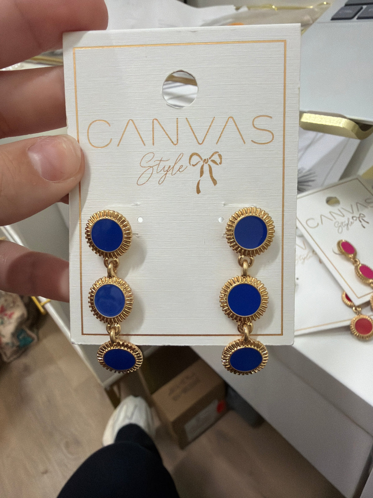 Mary Brian Fluted Enamel Disc Earrings