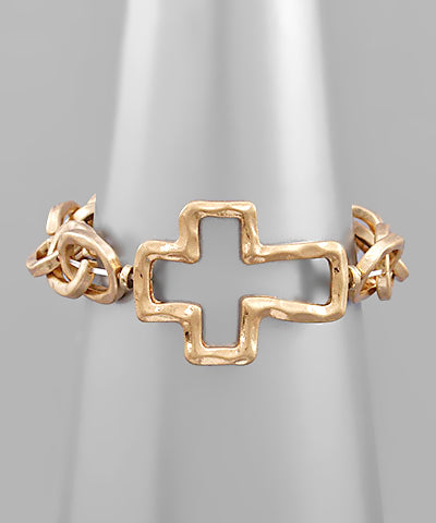 Stretchy Chain Cross Bracelet
