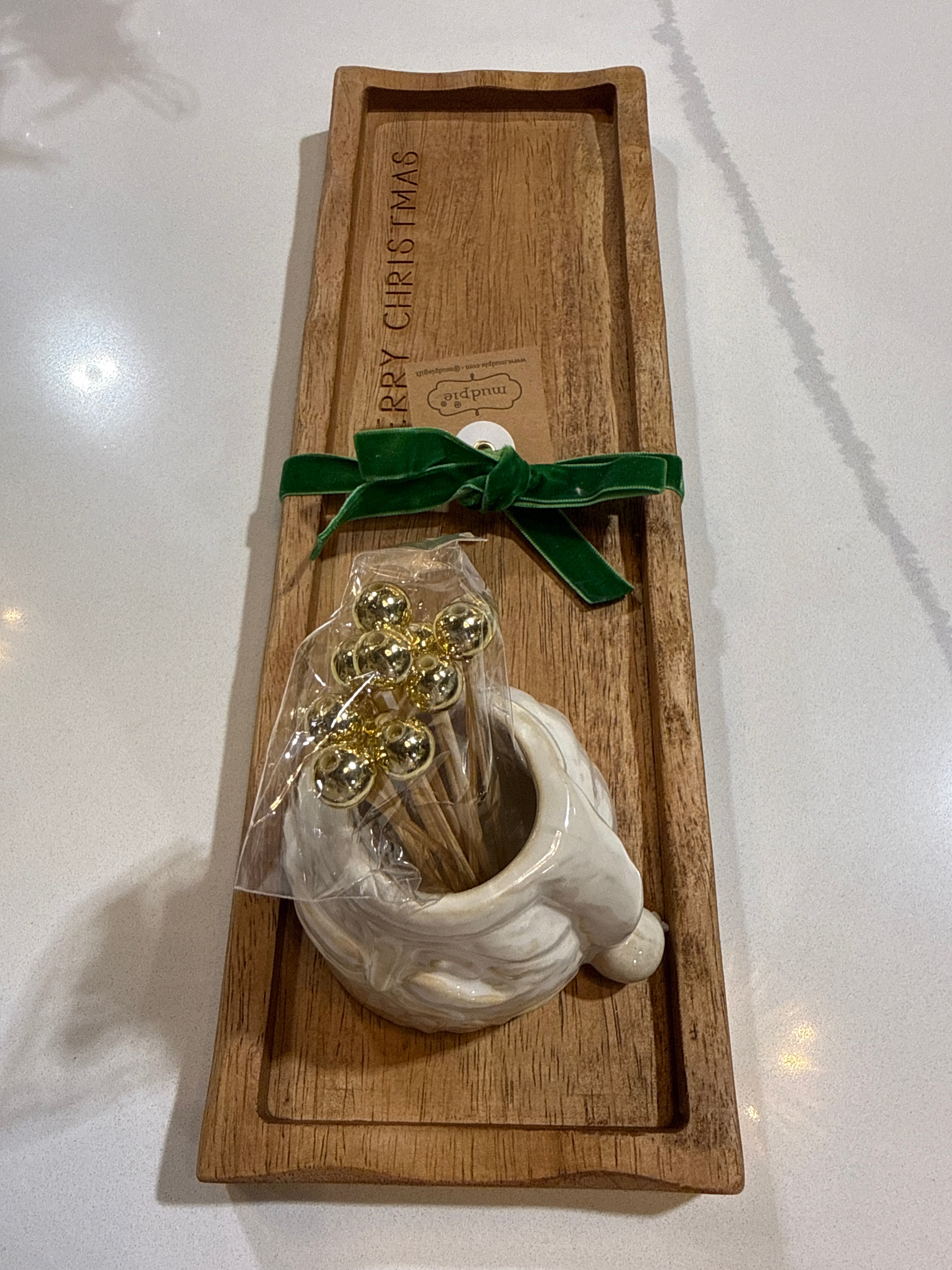 White XMAS toothpick tray