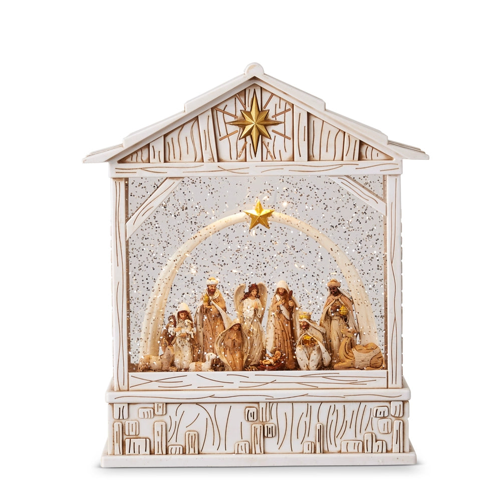 10" Nativity With Star Musical Lighted Water Creche