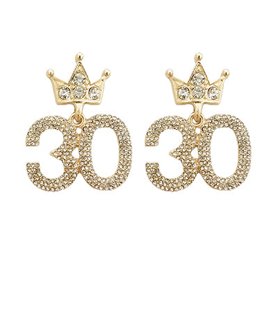 Gold Birthday Age Earrings