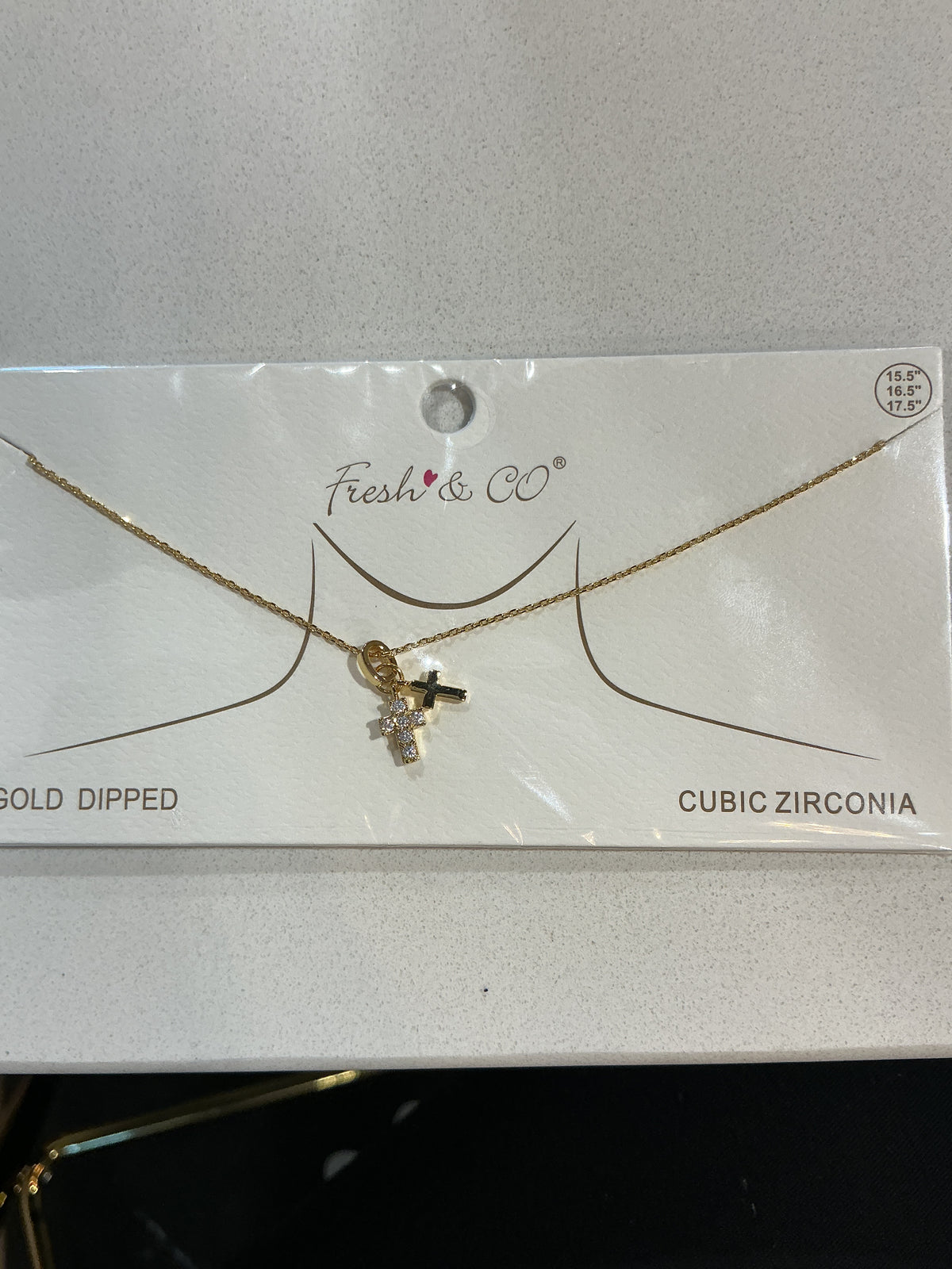 Double Small Cross Necklace