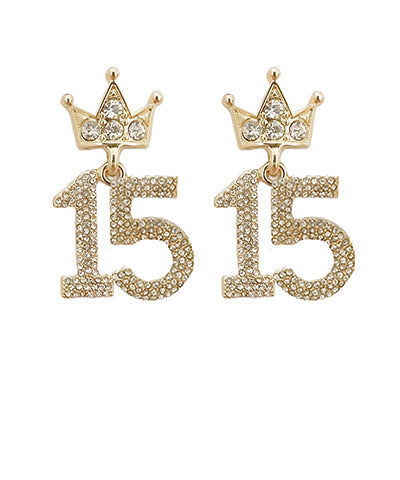 Gold Birthday Age Earrings