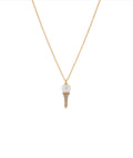Pearl Golf Ball & Crystal Tee Pendant Necklace