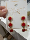Mary Brian Fluted Enamel Disc Earrings