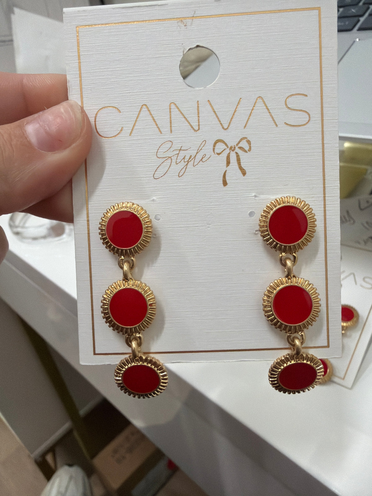 Mary Brian Fluted Enamel Disc Earrings