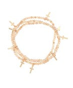Mini Beaded Cross Bracelet