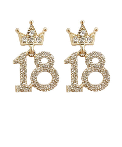 Gold Birthday Age Earrings