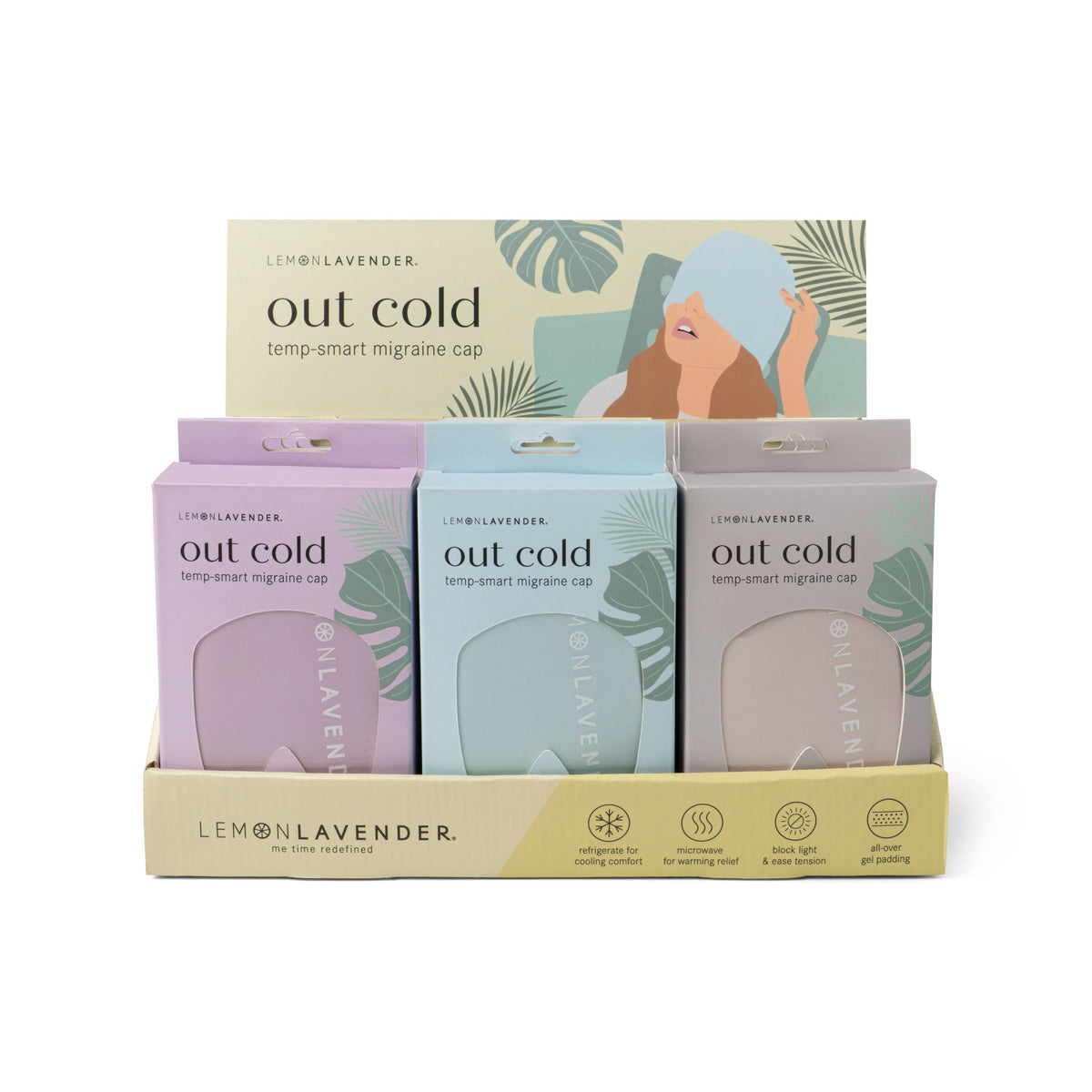 Lemon Lavender Out Cold Temp-Smart Migraine Cap