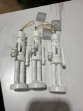 Mini White Wooden Nutcracker Ornament