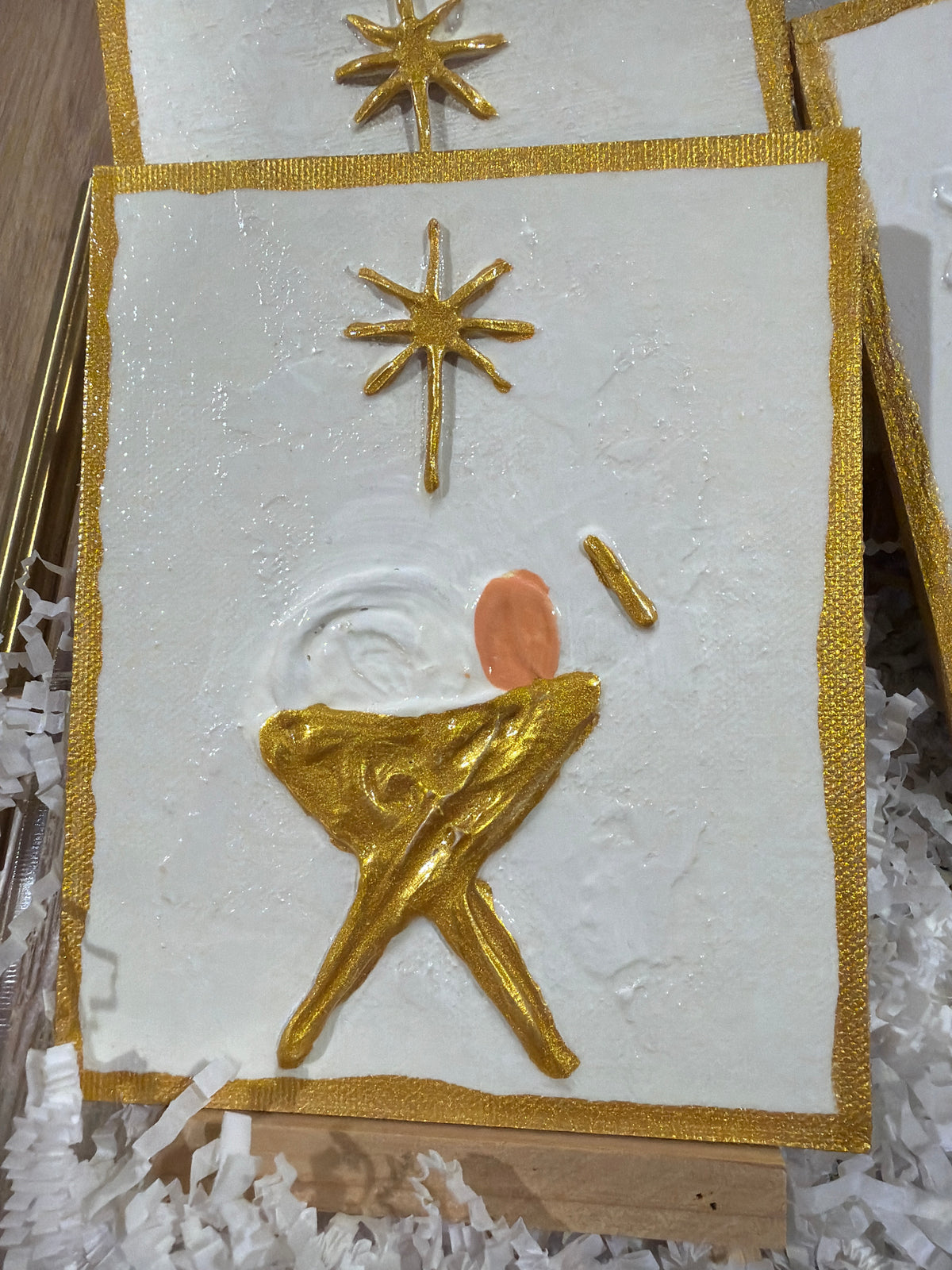 Nativity Easel Gold Plaque