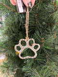 Silver Dog Paw Ornament