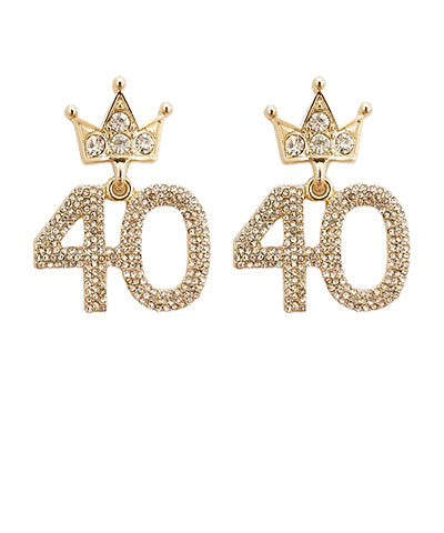 Gold Birthday Age Earrings