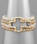 4 Strand Beaded Cross Bracelet
