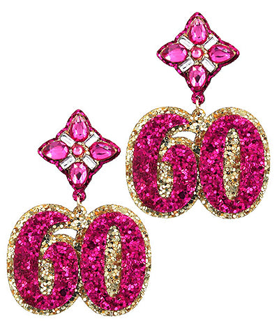 Pink Glitter Birthday Earrings