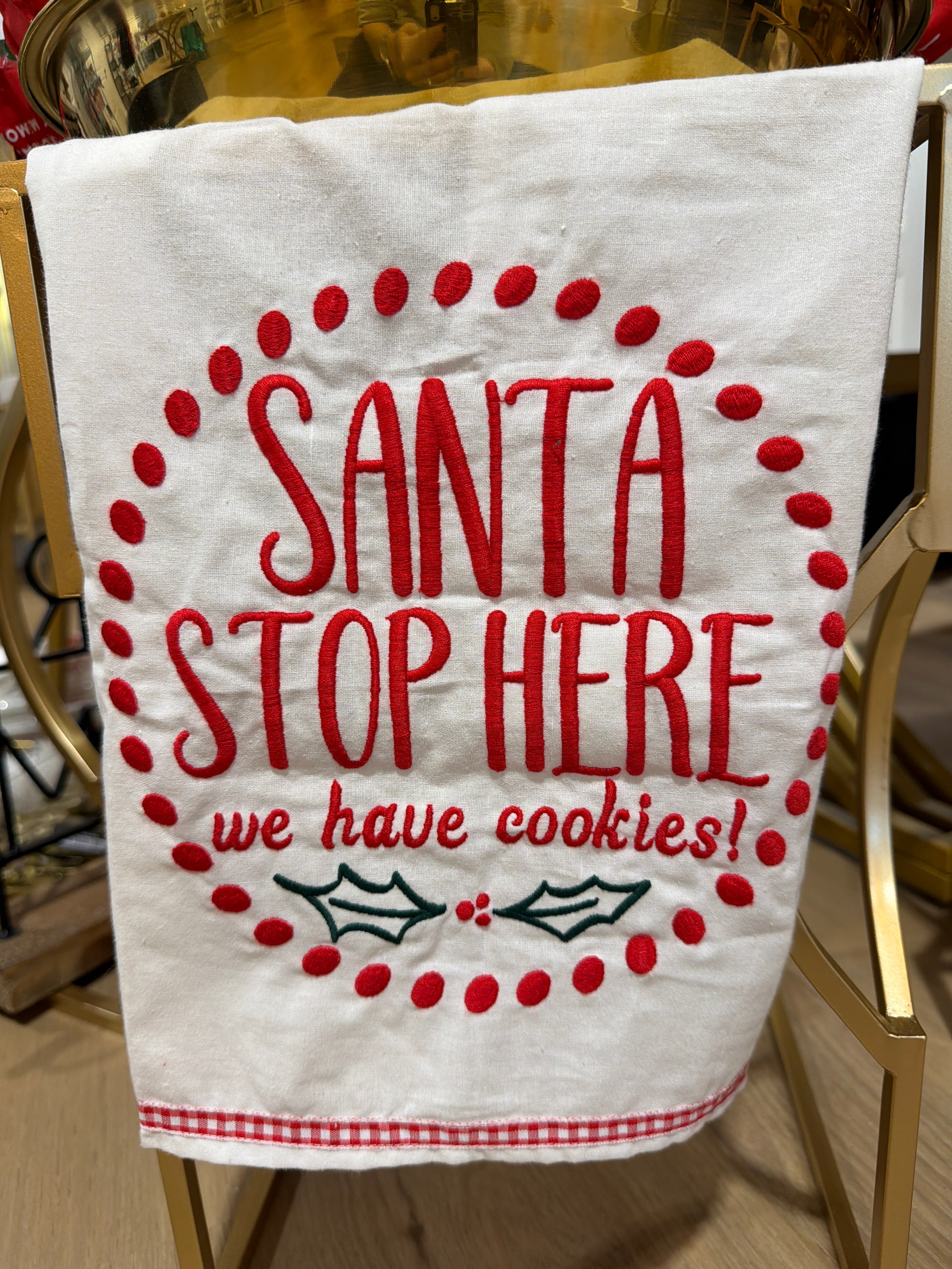 Santa Stop Here Hand Towel