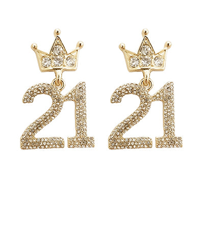 Gold Birthday Age Earrings