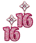 Pink Glitter Birthday Earrings