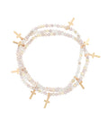 Mini Beaded Cross Bracelet