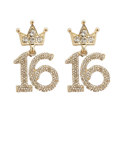 Gold Birthday Age Earrings
