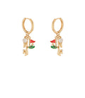 Golf Charm Dangled Hoops