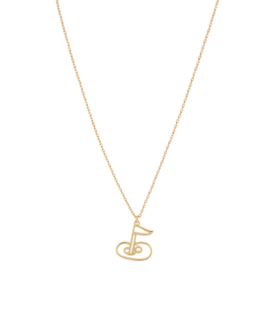 Golf Flag Pendant Necklace