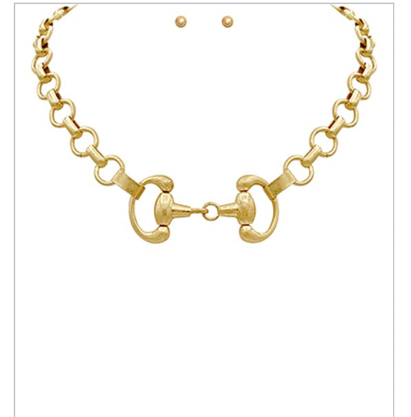 Linked Horse Bit Necklace