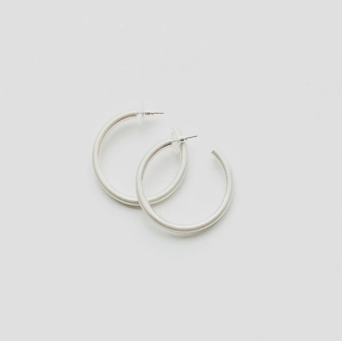 Heather silver Hoop Earrings