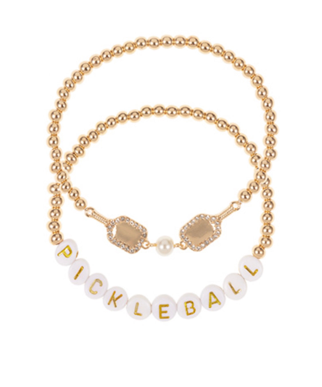 Pickleball 2 Row Beaded Bracket