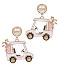 White Golf Cart Earring