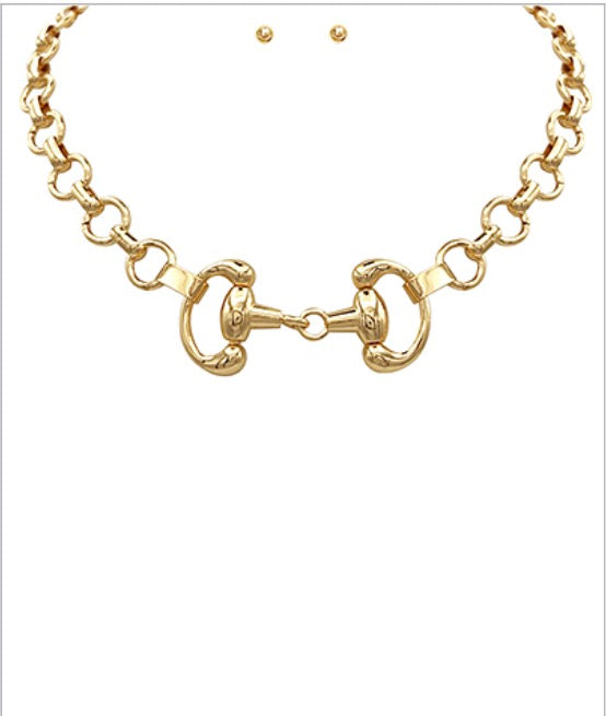 Linked Horse Bit Necklace