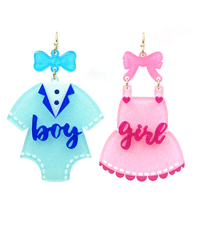 Gender Reveal Clothes Earring