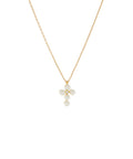 Small pearl cross necklace