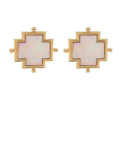 Cross Shape Shell Earrings