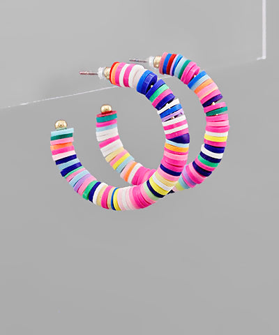 Rubber Ring Beaded Hoops