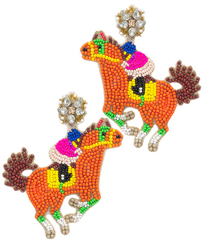 Beaded Horse Racing Earring