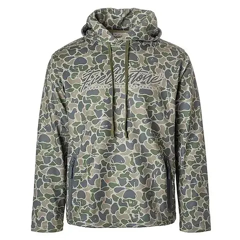 Field and Stone Youth Backwoods Script Hoodie Camo