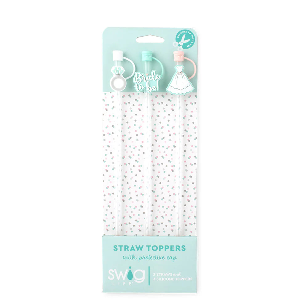 Bride to Be Straw Toppers