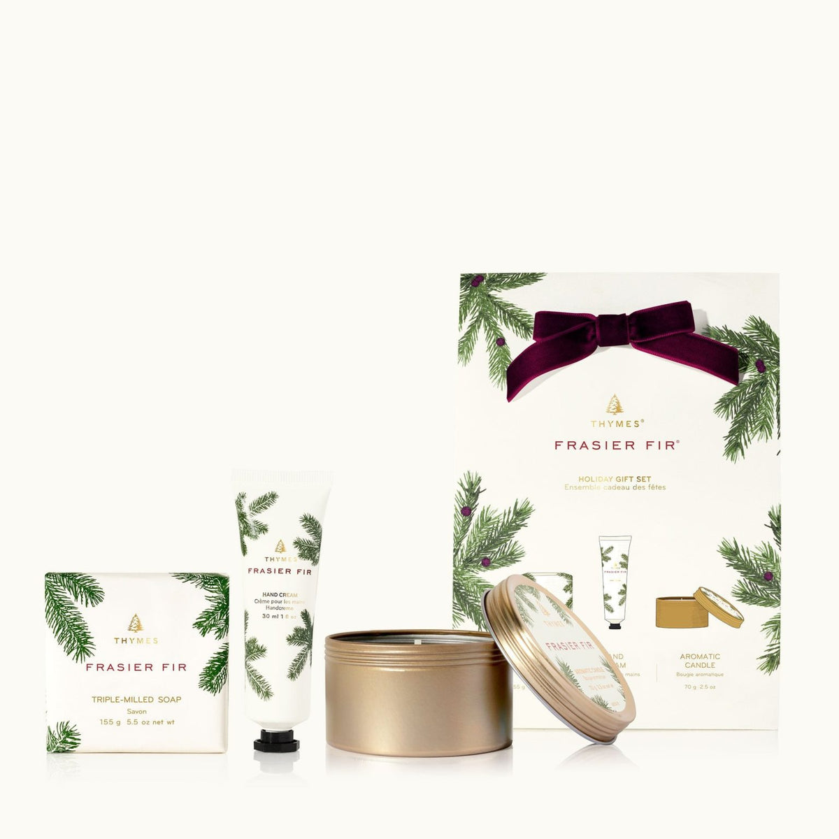Frasier Fir Holiday Gift Set - hand cream, travel tin and bar soap