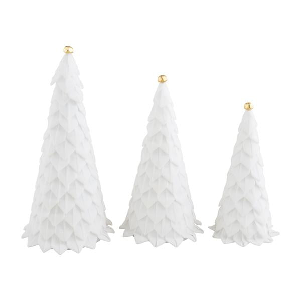 White Velvet Tree Sitters (Set of 3)