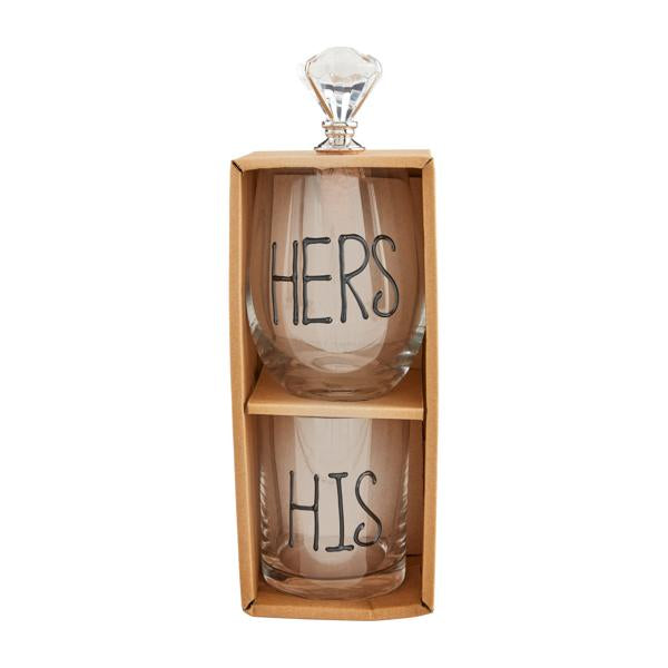 HIS AND HERS GLASS SET