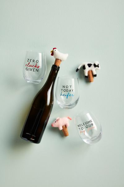 Farm Wine Glass Topper Set