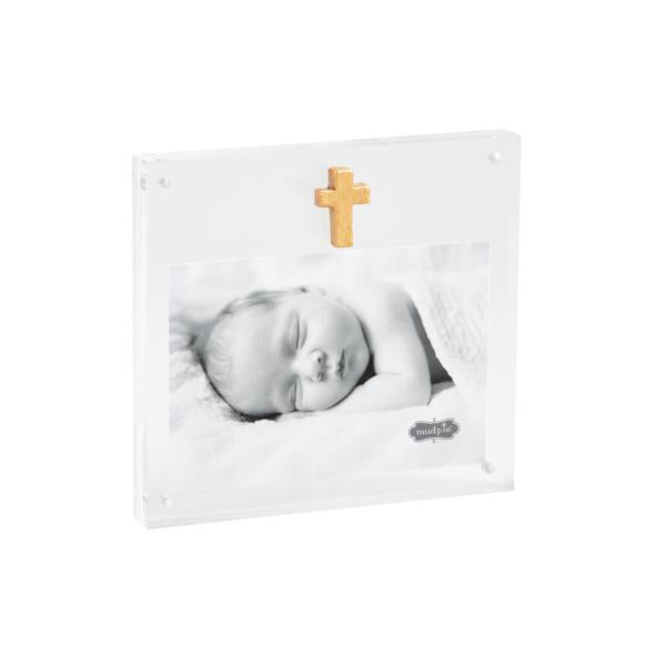 ACRYLIC FRAME WITH GOLD CROSS