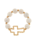 Wooden Beaded Cross Bracelet