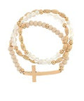 Crystal Beaded Cross Bracelet