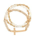 Crystal Beaded Cross Bracelet