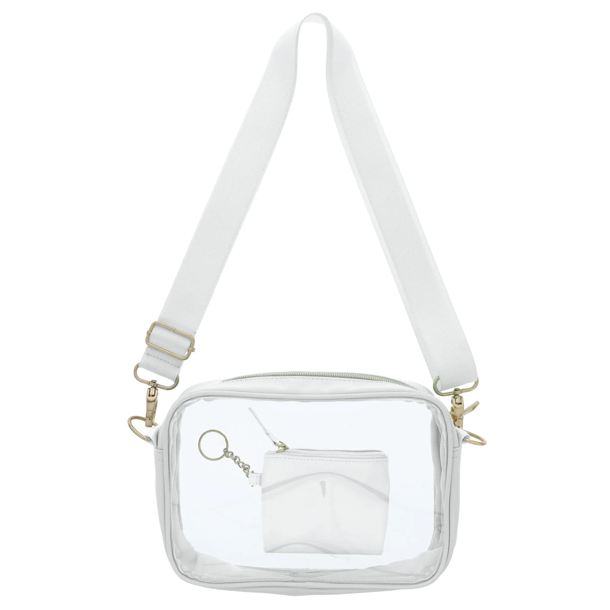 Gameday White Clear Crossbody+ Keychain Wallet