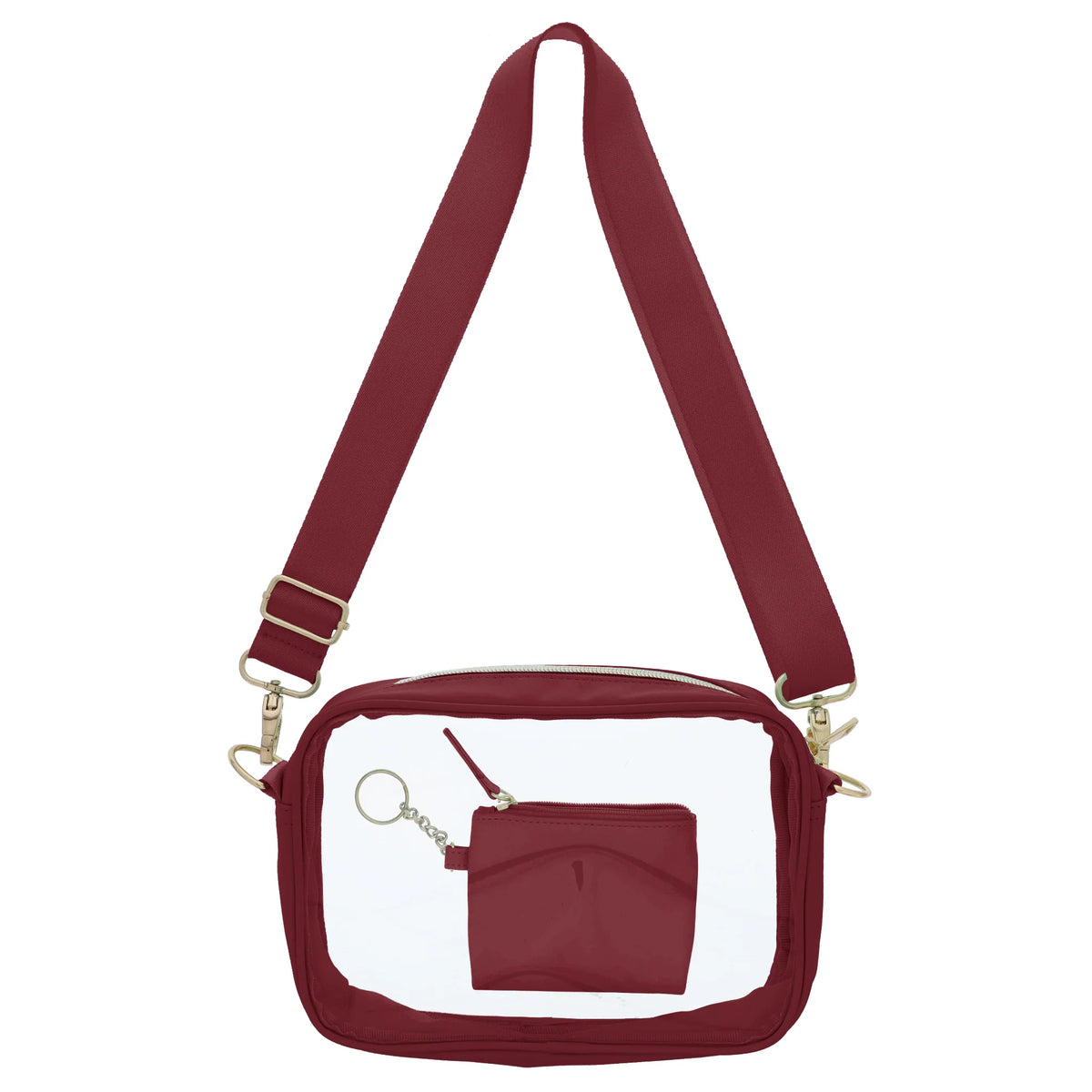 Gameday Maroon Clear Crossbody + Keychain Wallet
