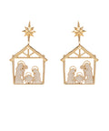 Gold Metal Nativity Earrings