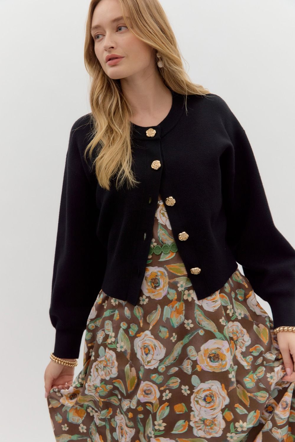 Knit Long sleeve Cropped Cardigan